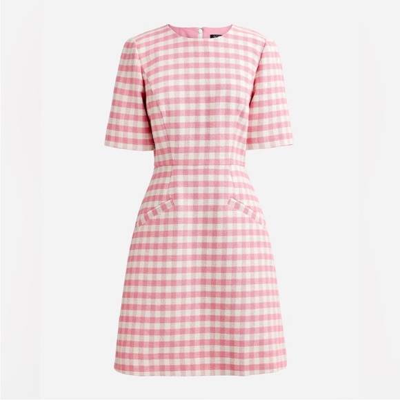 “J. CREW” Gingham Terry Tweed Lady Day Dress - Picture 1 of 7